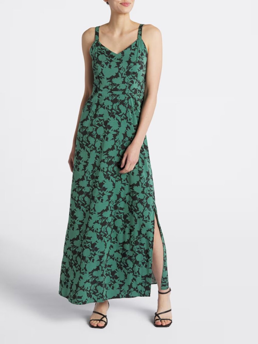 41 Hawthorn Beatriz Maxi Dress with Side Slit in Green - Size M
